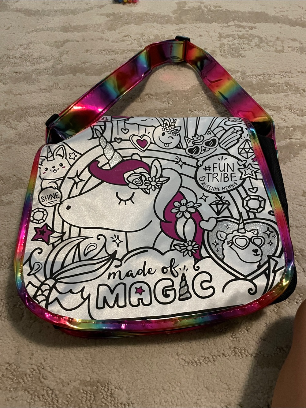 Made of Magic Unicorn Crossbody Bag - Rainbow Accent, w/ markers
